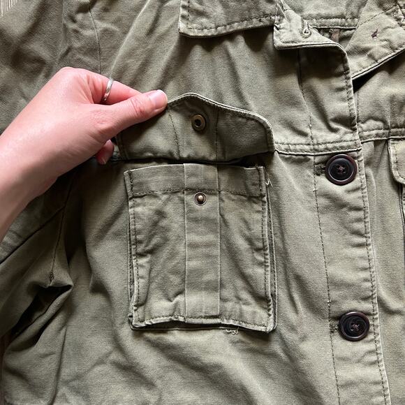 GAP Army/Olive Green Button Down Front Pockets Chore/Barn/Utility Coat Size XL - Picture 5 of 12